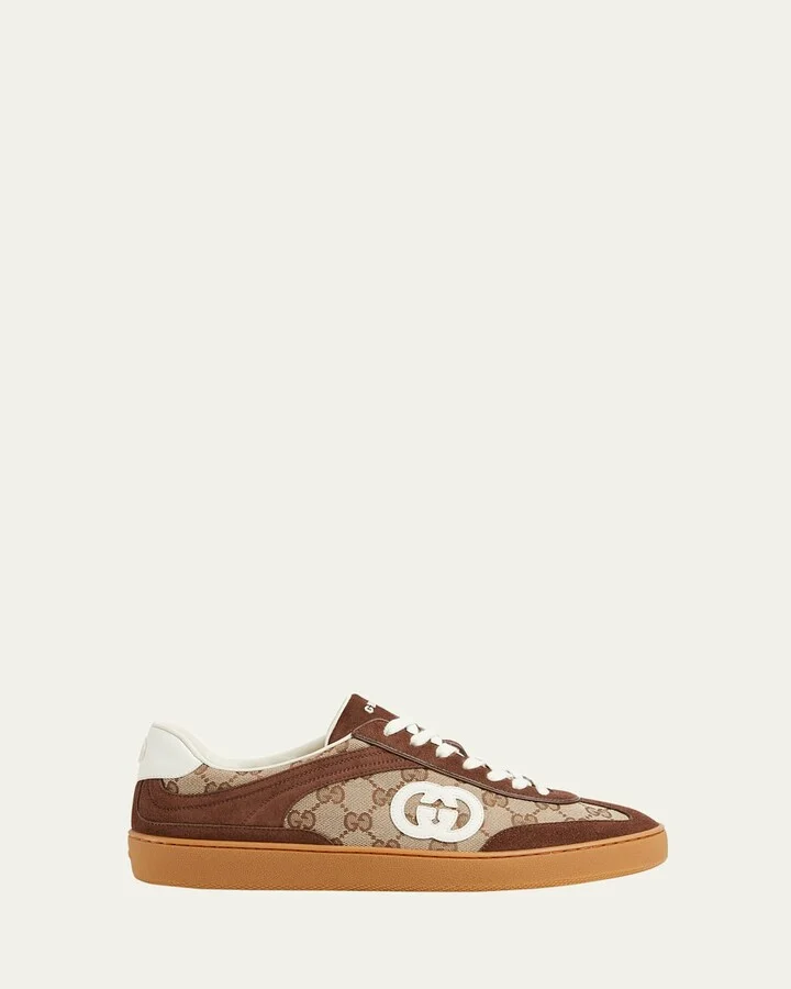 Men's G75 Suede and GG Supreme Retro Low-Top Sneakers