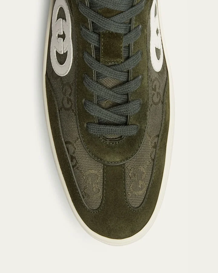 Men's G75 Suede and Guccissima Nylon T-Toe Sneakers - Image 2