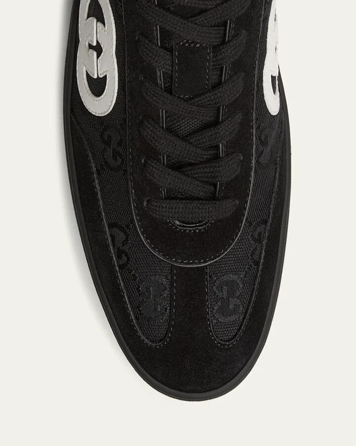 Men's G75 Suede and Guccissima Nylon T-Toe Sneakers - Image 6