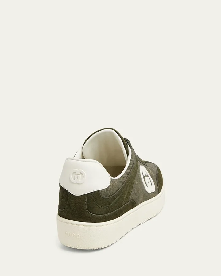Men's G75 Suede and Guccissima Nylon T-Toe Sneakers - Image 11