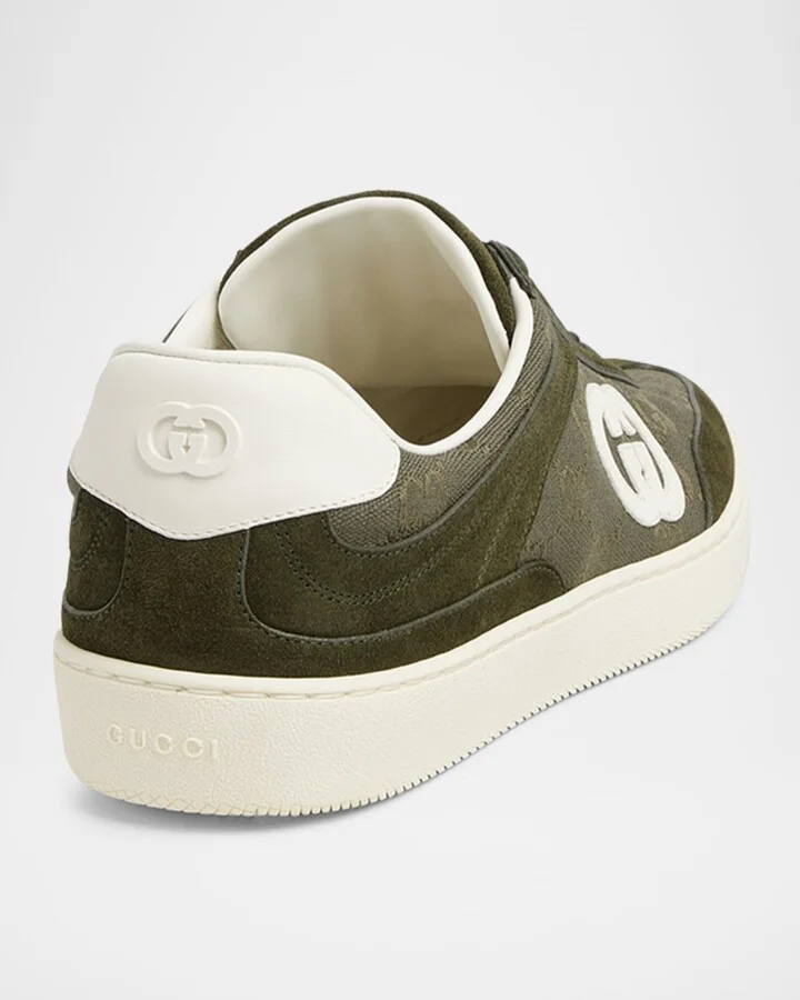 Men's G75 Suede and Guccissima Nylon T-Toe Sneakers - Image 2