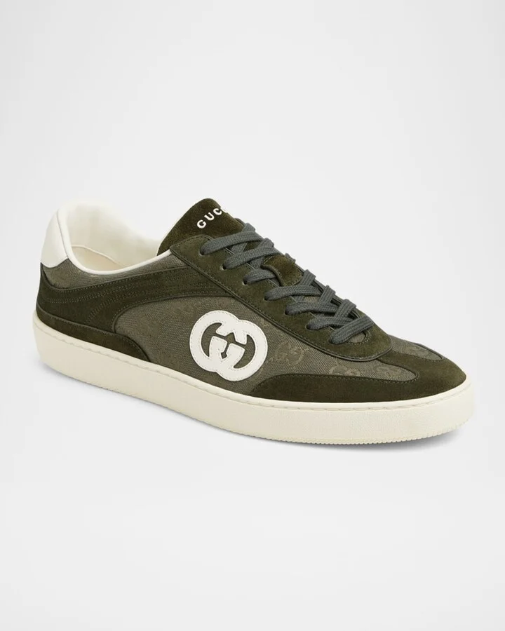 Men's G75 Suede and Guccissima Nylon T-Toe Sneakers - Image 5