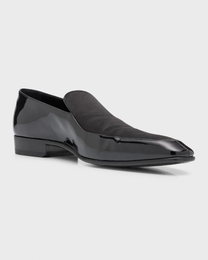 Men's Gabriel Patent Leather and Satin Loafers - Image 3