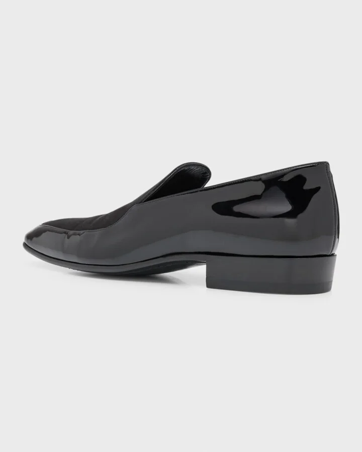 Men's Gabriel Patent Leather and Satin Loafers - Image 4