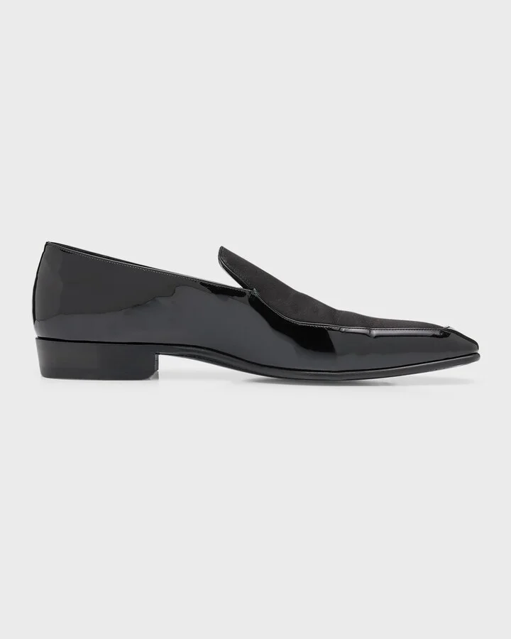 Men's Gabriel Patent Leather and Satin Loafers