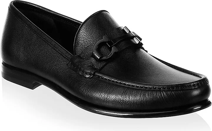 Men's Gancini Crown Bit Leather Loafers - Black - Size 6 - Image 2