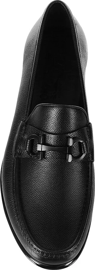 Men's Gancini Crown Bit Leather Loafers - Black - Size 6 - Image 5