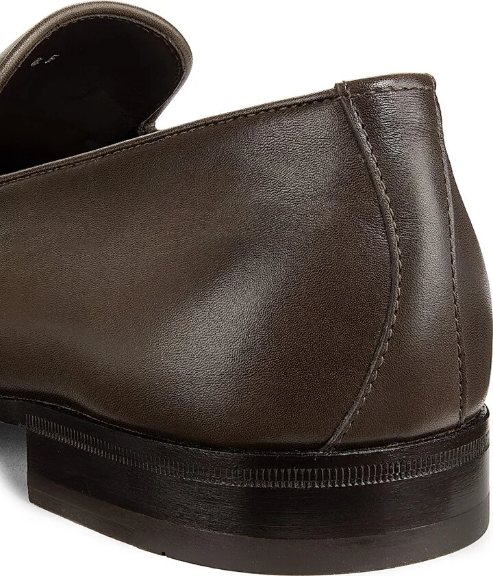 Men's Gancini Leather Loafers - Concrete - Size 7.5 - Image 6