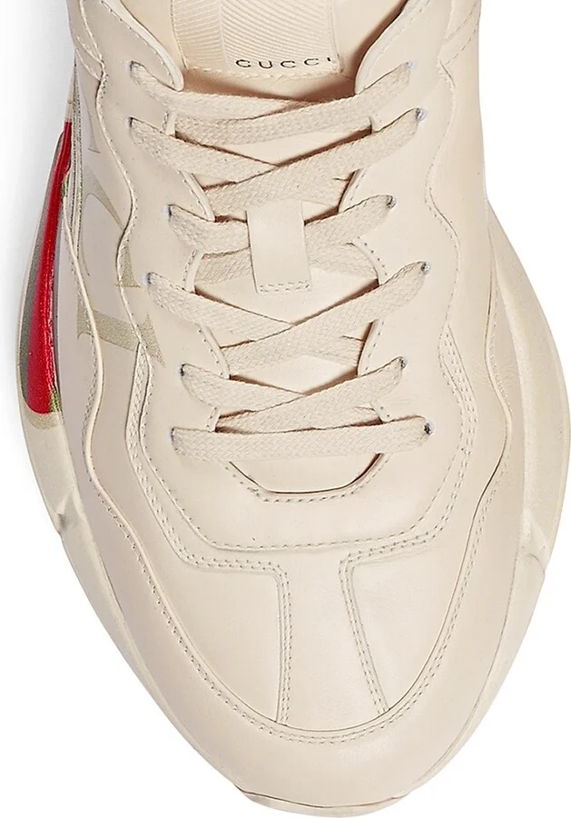 Men's Gara Logo Leather Sneakers - White - Size 15.5 - Image 3