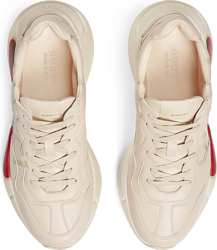 Men's Gara Logo Leather Sneakers - White - Size 15.5 - Image 5