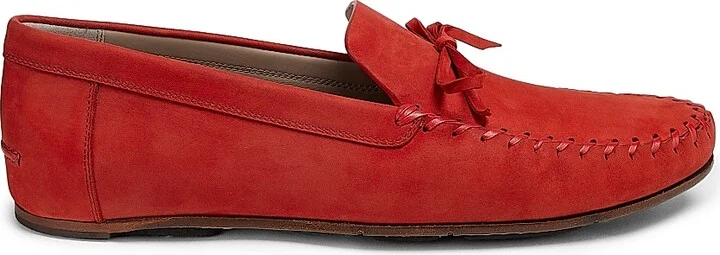 Men's Gargano Suede Loafers - Dark Red - Size 11