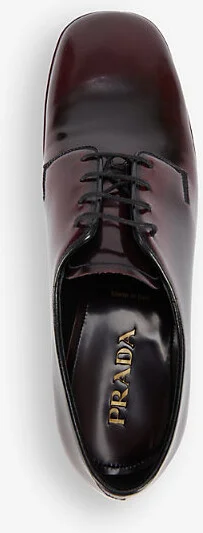 Mens Garnet Brushed Laced Leather Derby Shoes Eur 42.5 / 8.5 Uk Men - Image 2
