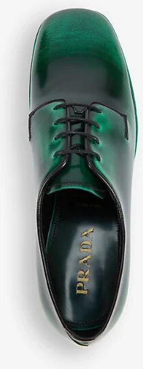 Mens Garnet Brushed Laced Leather Derby Shoes Eur 42.5 / 8.5 Uk Men - Image 4