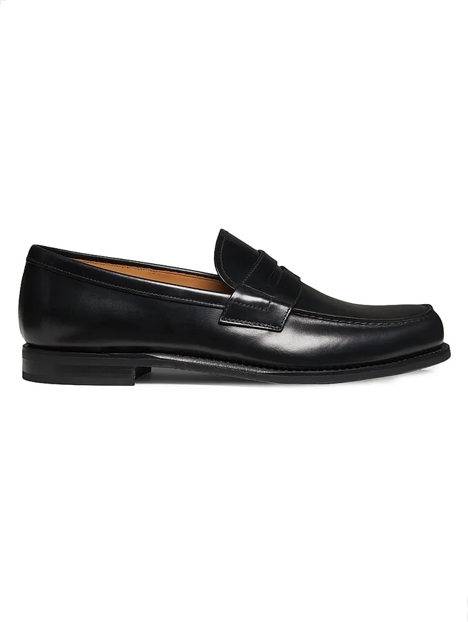 Men's Gateshead Leather Loafers - Black - Size 8