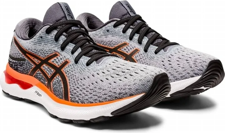 Men's Gel-Nimbus 24 Running Shoes In Sheet Rock/shocking Orange
