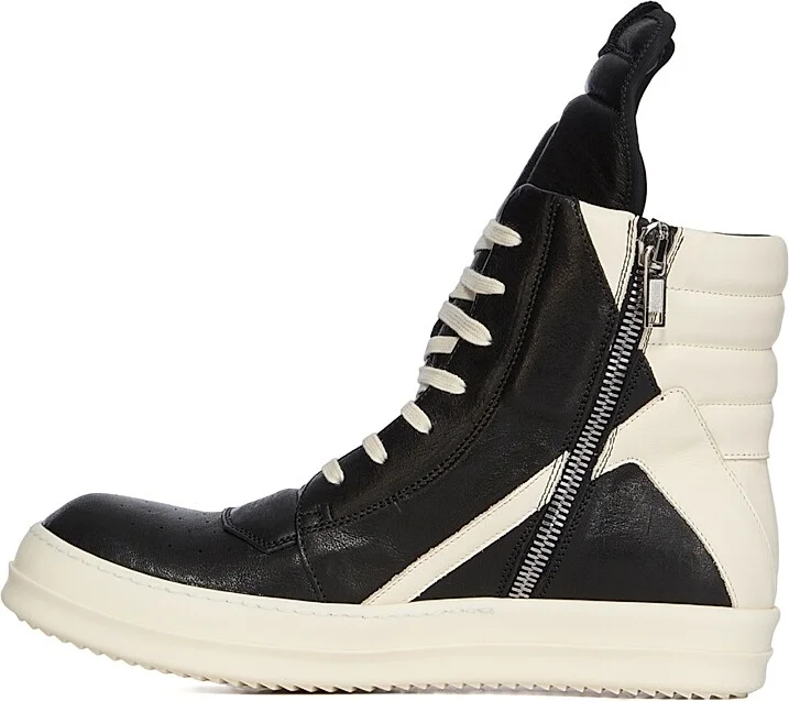 Men's Geobasket Leather High-Top Sneakers - Black Milk - Size 8 - Image 5