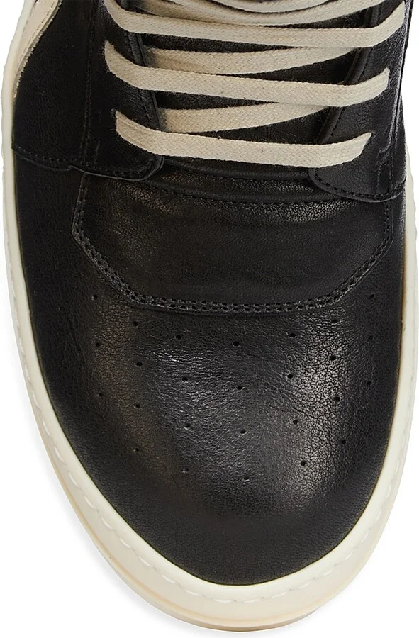 Men's Geobasket Leather High-Top Sneakers - Black Milk - Size 8 - Image 6