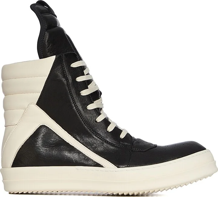 Men's Geobasket Leather High-Top Sneakers - Black Milk - Size 8