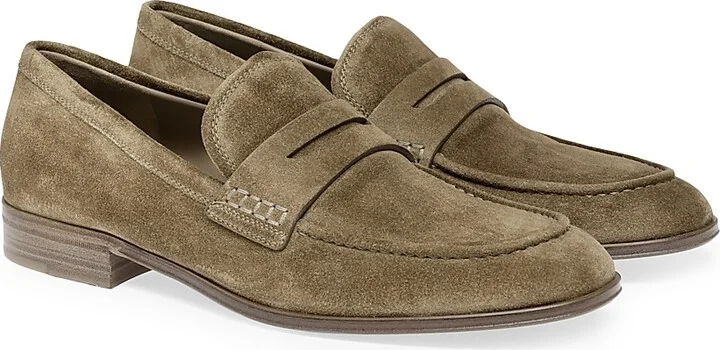 Men's George Suede Penny Loafers - Camel - Size 7 - Image 2