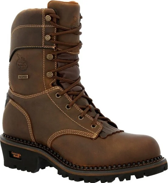 Men's Georgia Boot AMP LT Logger Composite Toe Insulated Waterproof Work Boot Size 11.5(Wide)