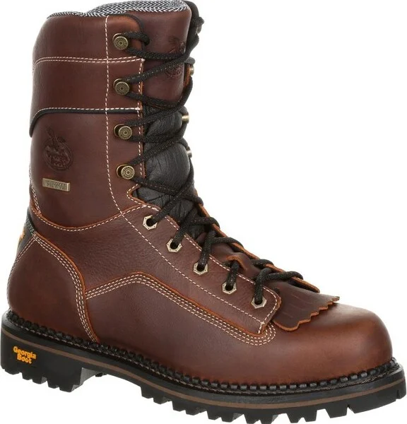 Men's Georgia Boot AMP LT Logger Composite Toe Low Heel Waterproof Work Boot Size