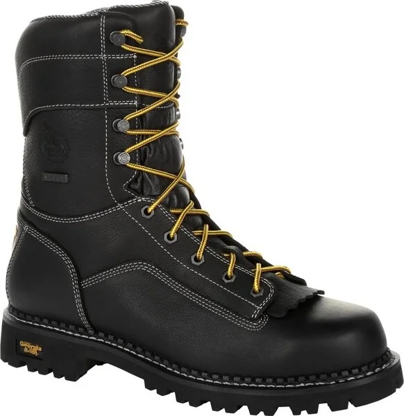 Men's Georgia Boot AMP LT Logger Low Heel Waterproof Work Boot Size 12(Wide)