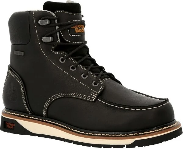 Men's Georgia Boot AMP LT Wedge Waterproof Moc-Toe Work Boot Size 12(Wide)