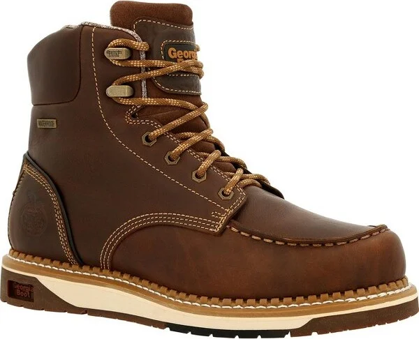 Men's Georgia Boot AMP LT Wedge Waterproof Moc-Toe Work Boot Size 12(Wide)