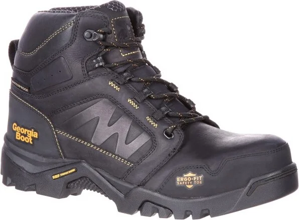 Men's Georgia Boot Amplitude Composite Toe Waterproof Work Boot Size 9(Wide)