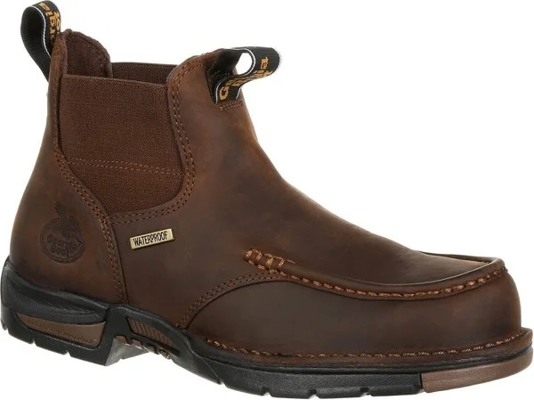 Men's Georgia Boot Athens Chelsea Waterproof Work Boot Size 13(Wide)