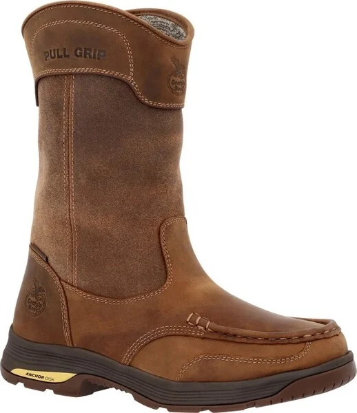 Men's Georgia Boot Athens SuperLyte Waterproof Wellington Pull-On Boot Size