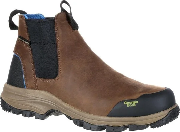 Men's Georgia Boot Blue Collar Chelsea Waterproof Work Romeo Boot Size