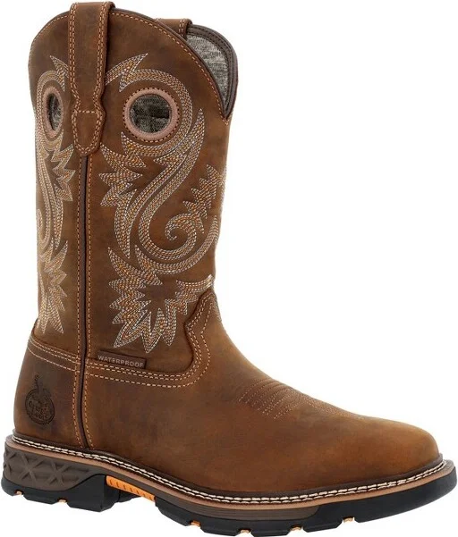 Men's Georgia Boot Carbo-Tec FLX Alloy Toe Waterproof Pull-on Work Boot Size 14(Wide)