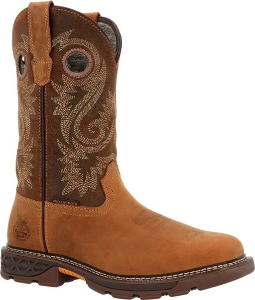 Men's Georgia Boot Carbo-Tec FLX Alloy Toe Waterproof Pull-on Work Boot Size 8(Wide)