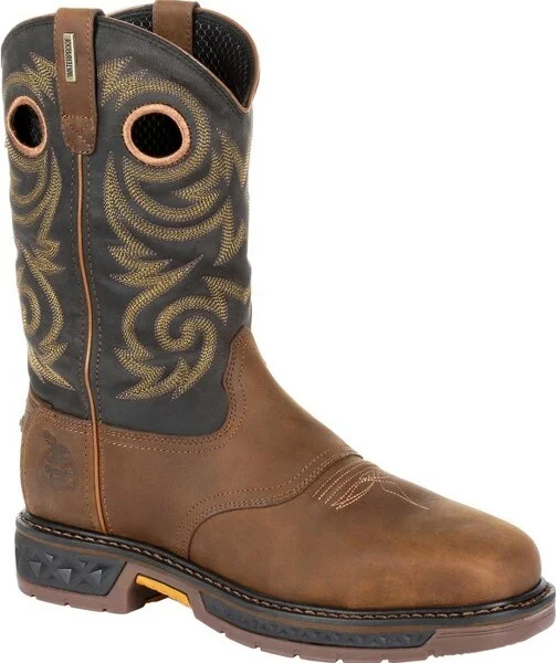 Men's Georgia Boot Carbo-Tec LT Steel Toe Waterproof Pull On Work Boot Size 12(Wide)