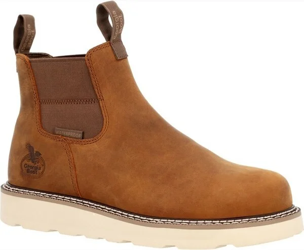 Men's Georgia Boot Core 37 Wedge Waterproof Chelsea Work Boot Size 7(Wide)