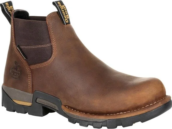 Men's Georgia Boot Eagle One Steel Toe Waterproof Chelsea Work Boot Size 10.5(Wide)