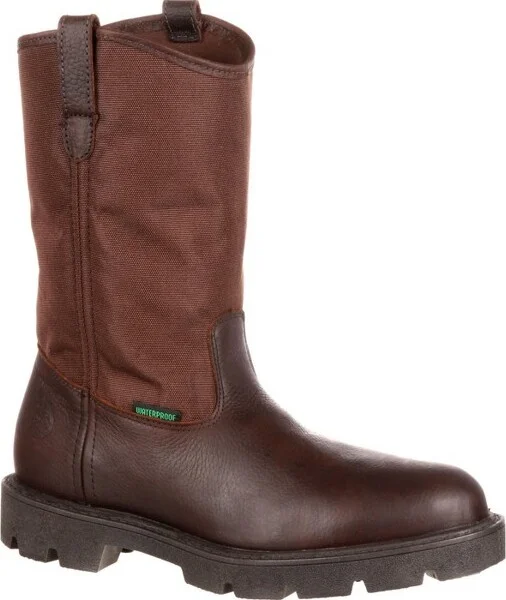 Men's Georgia Boot Homeland Waterproof Wellington Work Boot Size 12(Wide)