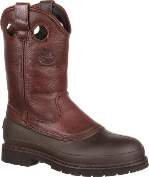 Men's Georgia Boot Muddog Steel Toe Wellington Work Boot Size