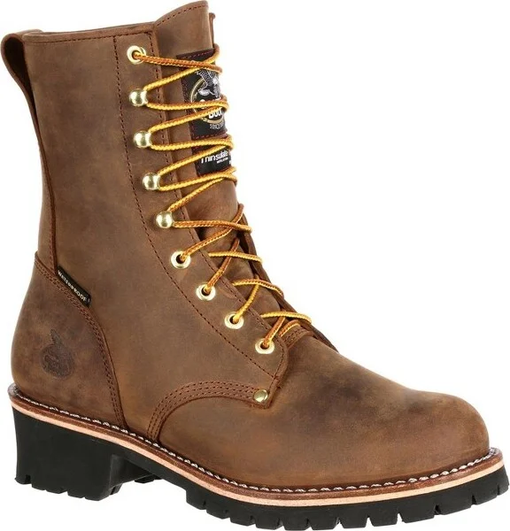 Men's Georgia Boot Steel Toe Waterproof 400G Insulated Logger Work Boot Size 10.5(Wide)