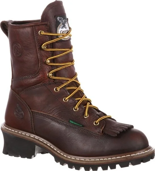 Men's Georgia Boot Steel Toe Waterproof Logger Boot Size 9(Wide)