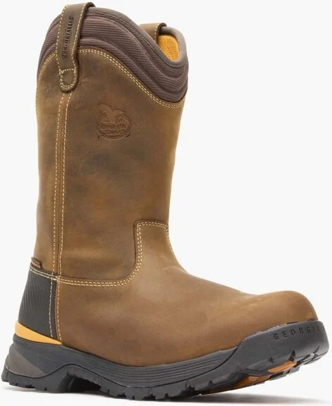 Men's Georgia Boot TBD Waterproof Wellington Pull-On Boot Size