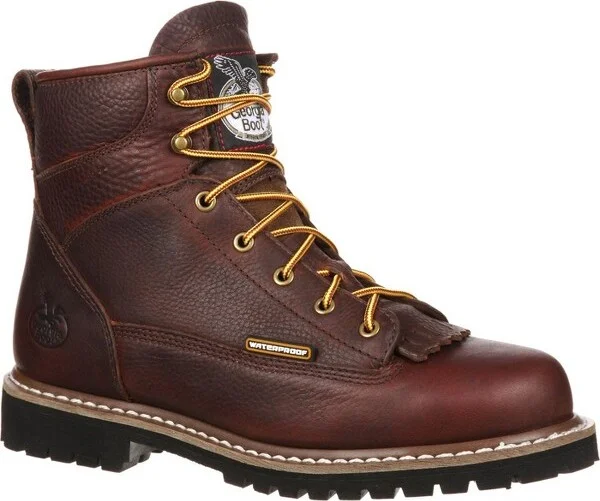 Men's Georgia Boot Waterproof Lace-To-Toe Work Boot Size
