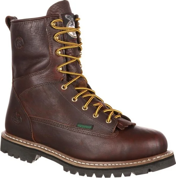 Men's Georgia Boot Waterproof Lace-To-Toe Work Boot Size