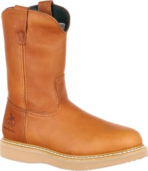Men's Georgia Boot Wedge Steel Toe Pull On Work Boot Size