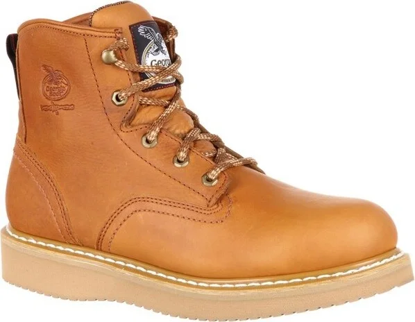Men's Georgia Boot Wedge Steel Toe Work Boot Size 8(Wide)