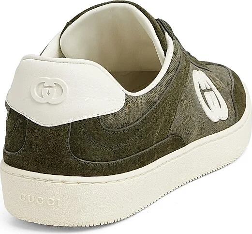 Men's GG Suede & Canvas Low-Top Sneakers - Black - Size 6 - Image 7