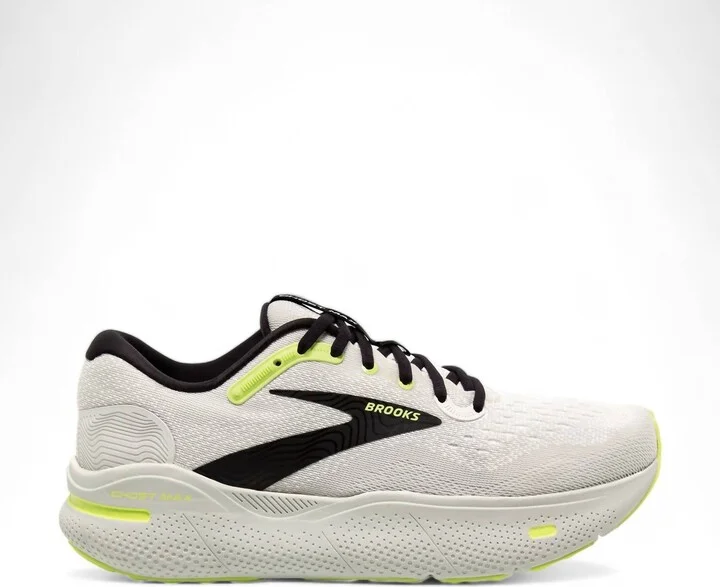 Men's Ghost Max Running Shoes In Grey/black/sharp Green