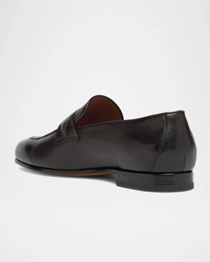 Men's Gigi Grained Leather Twisted Buckle Loafers - Image 8