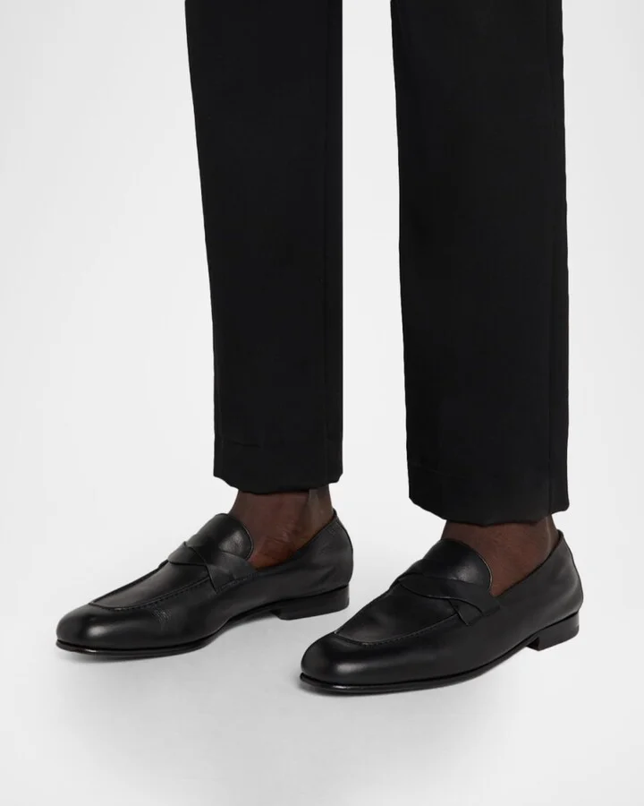 Men's Gigi Leather Twisted-Band Penny Loafers - Image 2